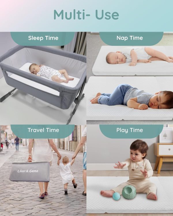 Lilian&Gema Baby Portable Crib Mattress Blue-7