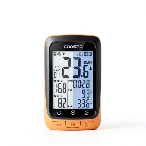 CooSpo BC107 GPS Bike Computer Orange Compact LCD-5