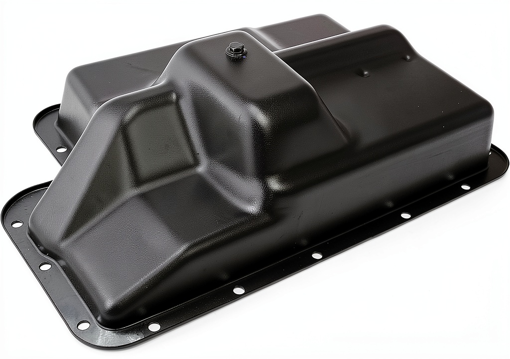 Installing Transmission Oil Pan Dorman Steel 265-805 on a wooden desk
