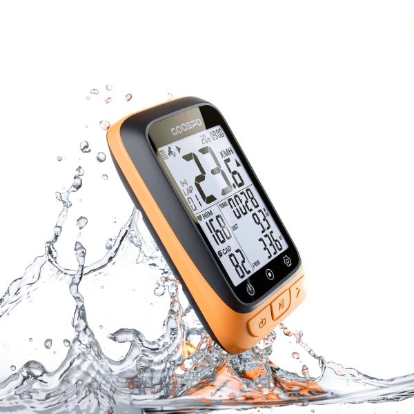 CooSpo BC107 GPS Bike Computer Orange Compact LCD-7