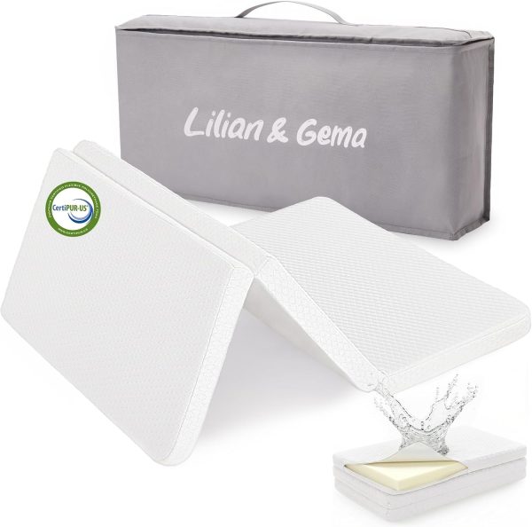 Lilian&Gema Baby Portable Crib Mattress Blue-8