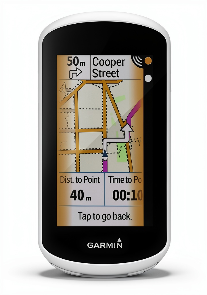Installing Garmin Edge Explore 3in GPS Bike Computer on a wooden desk