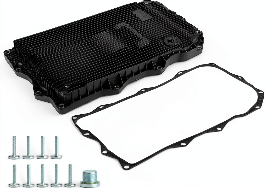 X4XZ transmission oil pan installed in a Chrysler 300