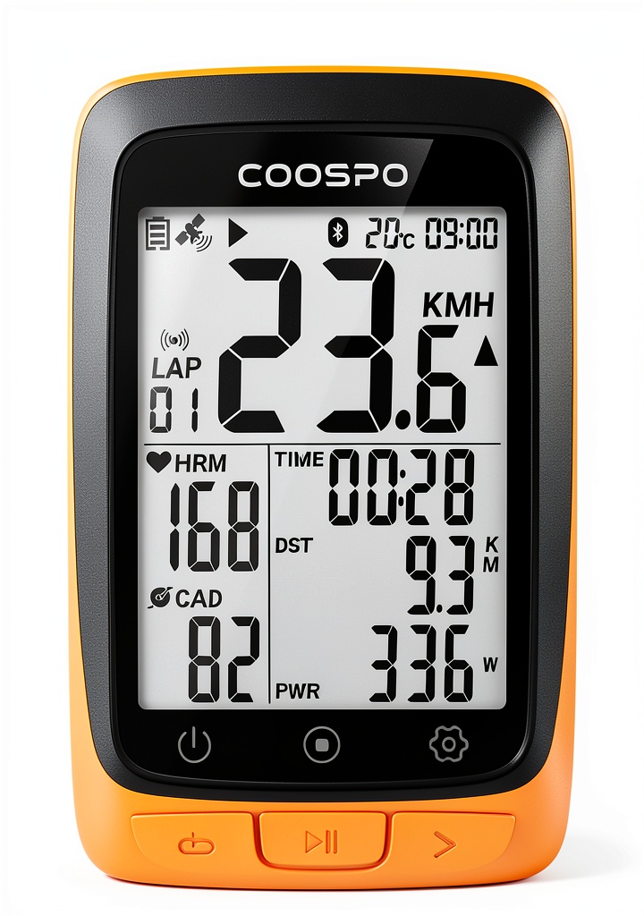 Installing CooSpo BC107 GPS Bike Computer Orange Compact LCD on a wooden desk