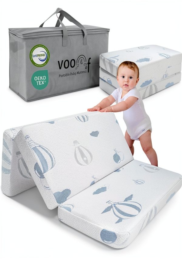 Pink Portable Crib Mattress voomf Baby-0