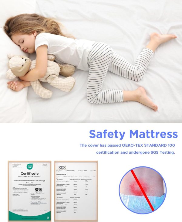 iMMDOKIN Portable Crib Mattress White 38x26x1.5-6