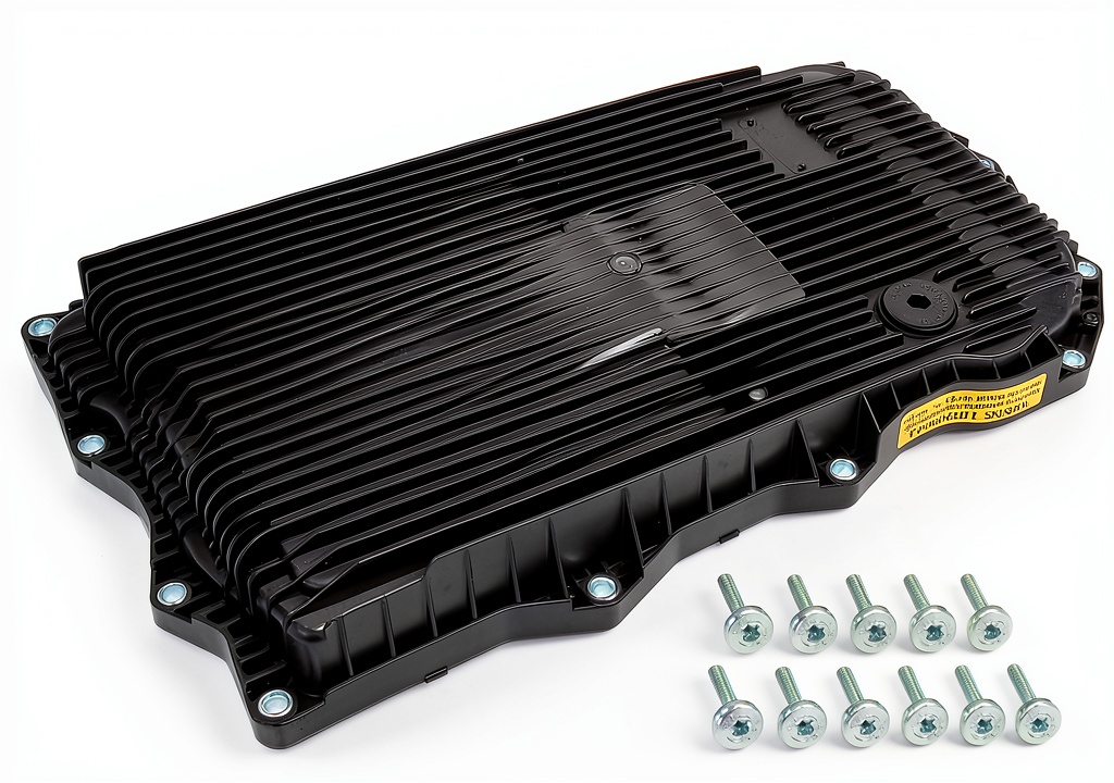 Dorman transmission oil pan installed under a vehicle