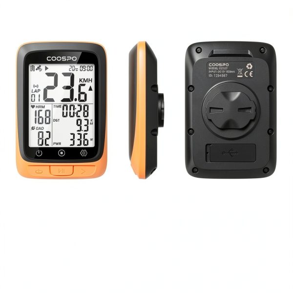 CooSpo BC107 GPS Bike Computer Orange Compact LCD-1