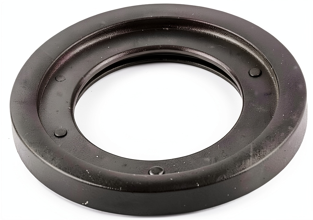 Close‑up of GM Genuine Parts purple transmission drain plug installed in a transmission pan
