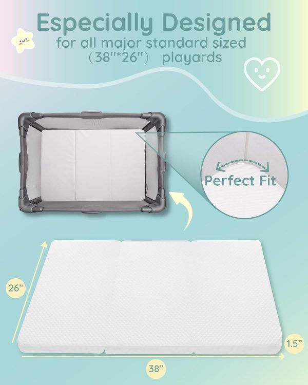 Lilian&Gema Baby Portable Crib Mattress Blue-1