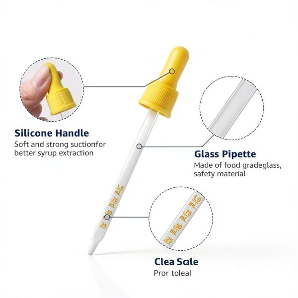 Glass Dropper Pipettes JAYOBGO 1ML Graduated, Colorful Cap, 6‑Piece-2
