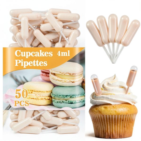 Plastic Pipette Dropper MAQIHAN 50 for Cupcakes 4ml Mini Pipette-0