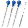 Glass Pipettes Dropper 3Pcs 10ml Graduated with Rubber Bulb Omoojee-0