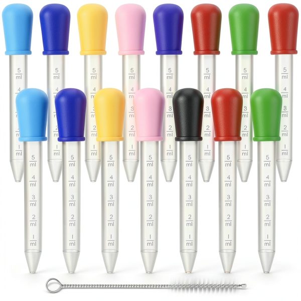 Liquid Droppers 15pcs Silicone 5ml Dropper Set Okxiri 8 Colors-0